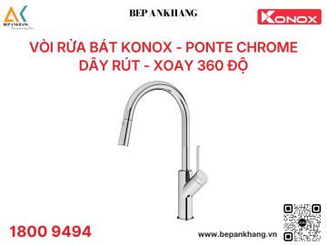 Vòi rửa bát Konox dây rút Ponte Chrome